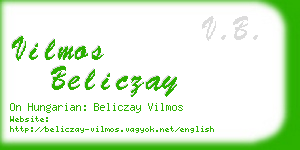 vilmos beliczay business card